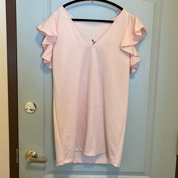 Zara Pink with Floral Embroidered Dress a216 - Picture 3 of 3